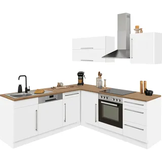 kochstation Winkelküche KS-Samos L-Form 220 cm weiß