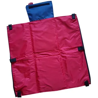 Tragbare Wickelunterlage Wickeltasche Wickelquick®/mit einer Hand bedienbar/sicher durch Abrollschutz/4 Seitentaschen/abwaschbar/blau-rot