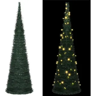 Künstlicher Pop-Up-Weihnachtsbaum mit Beleuchtung Grün 150 cm - Grün