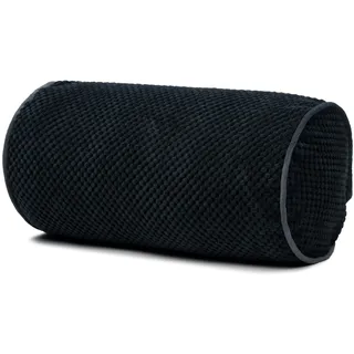 Gözze - Kissenrolle Sven, Nackenrolle in genoppter Optik mit Keder, Dekorative Rolle mit Reißverschluss, 40 x 20 cm - Schwarz