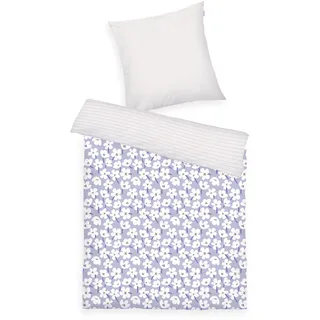 Tom Tailor Wendebettwäsche FRESH FLOWERS Lila 155 x 220 cm + 80 x 80 cm