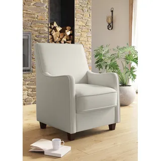 Home Affaire Sessel County Luxus-Mikrofaser 70 x 91 x 75 cm Beige mit englischer Naht und Federkern-Polsterung