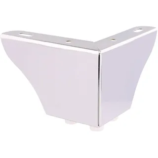 Wagner Möbelbein/Möbelfuß/Tischbein/Sofafuß - Sofa Wing - Stahl verchromt, Anschraubplatte, 3 Noppen, Höhe 8 cm, Schenkellänge 11 cm, für Palettensofa - 12045001