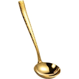 IMEEA Suppenkelle gehämmert 18/10 Edelstahl Schöpflöffel Spiegelpolieren Schöpfer spülmaschinengeeignet 19 cm (Gold)