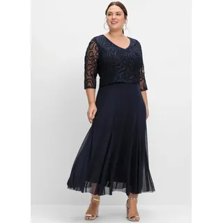 sheego Abendkleid Etuikleid Blau 48