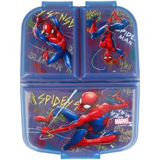 Spiderman (Marvel) 3 Fächer Kinder Sandwich Box - Snack Box - Dekorierte Lunch Box