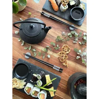 Essstäbchenhalter – Asiatisches Geschirr – Sushi-Geschirrset - Schwarz