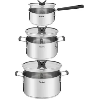 Tefal Opti'Space Topf-Set 6-tlg. Stielkasserolle 16 cm + Kochtopf 20 cm + Kochtopf 24 cm