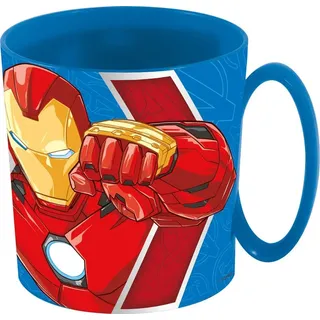 Tataway Marvel Avengers Iron Man Captain America 350 ml mikrowellengeeigneter Kunststoffbecher für Kinder