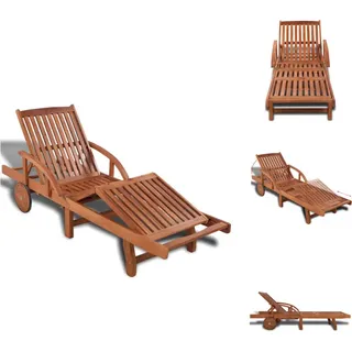 vidaXL Sonnenliege aus Holz Verstellbar in 5 Positionen - Sonnenliegen - Braun