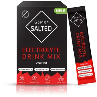 GoMo SALTED Hydration Aid | Zuckerfreie, kalorienarme Elektrolyte | Schnellere Wasseraufnahme & Hydration | 30 Portionen mit Schweizer Alpensalz I Cola Geschmack