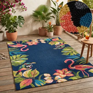Gino Falcone Rosetta 020 Outdoor-Teppich 120 x 180 cm Blau