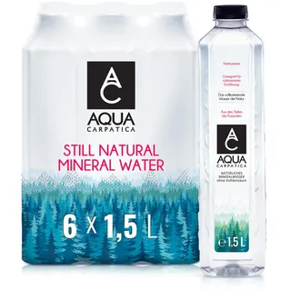 AQUA CARPATICA 1.5L x 6 Still Water Premium Natürliches Mineralwasser, Mit Natürlichen Elektrolyten, 100% Recycelbar, BPA Frei, Ohne Kohlensäure, Perfekt für die Zubereitung von Babynahrung