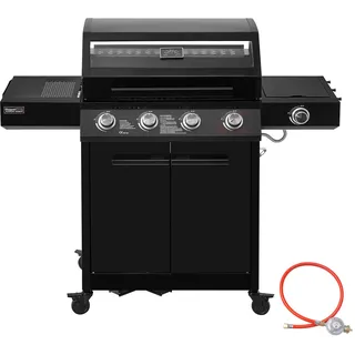 Royal Gourmet 4+1 Brenner Gasgrill Outdoor Gas Grillwagen mit Sichtfenster, Unterschrank, 15,5 kW Campinggrill mit Power-Zonen