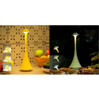 Bundle of LuminexDesigns Kabellos LED Tischlampe Touch Dimmbar–Metall im Modern Minimal Design,Akku Tischlampe Tragbar Nachttischlampe für Abendessen,Café,Balkon & Terrasse Atmosphäre -Salbeigrün+ Sen