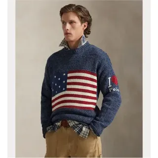 Polo Ralph Lauren für Herren. 710P05225001 Pullover Heart Polo blaue Flagge (XL), Lässig, Baumwolle