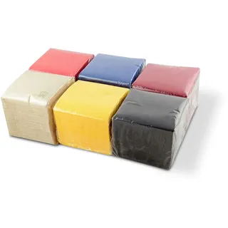 hostelnovo del valles Hostelnovo Papierservietten, 600 Stück, verschiedene Farben: Gelb, Rot, Marineblau, Bordeaux, Schwarz und Natur, Spezial Cocktail - 10 x 10 cm