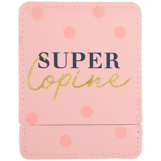 Drager Paris Taschenspiegel Super Copine mit rosa Etui | quadratischer Make-up-Spiegel zum Mitnehmen | Ideal für Zuhause und Reisen | 9 x 7 cm | personalisierbares Geschenk zum Geburtstag, für jeden