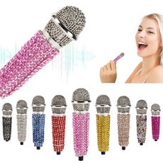 DELADOLA Mini-Mikrofon, tragbares Gesangsmikrofon, Asmr-Mikrofon, Handy-Mikrofon, Mini-Karaoke-Mikrofon für Sprachaufnahmen, Chatten und Singen auf iPhone, Android, Laptop, Notebook (Rosa)