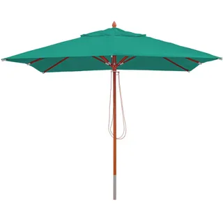 MCW Gastronomie Sonnenschirm I Blau , Holz , 300x300 cm , Sonnenschutz, Sonnenschirme