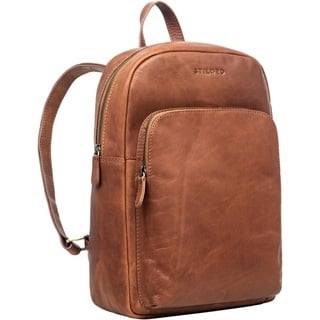 STILORD 'Jona' Lederrucksack mit Laptopfach 15,6 Zoll Echtleder für Herren und Damen braun Glattleder Großer Rucksack für Business Studenten Reisen und City-Rucksack Leder Retro