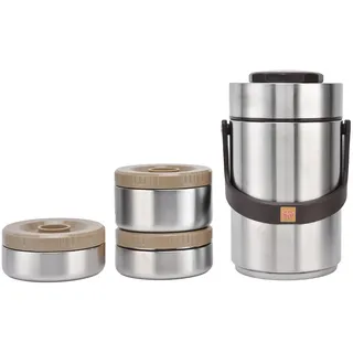Rankomu 2.3L Thermobehälter für Essen, 3-lagig 304 Edelstahl Vakuum-isoliert Thermo Lunchbox, Essen Warmhaltebehälter für Arbeit, Reisen, Picknick & Camping (Stahl)