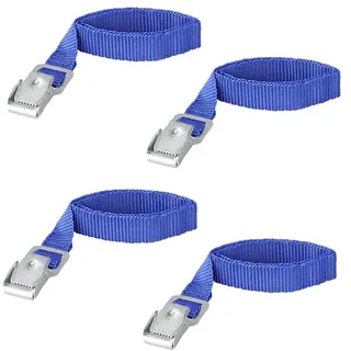 ProPlus 330285 Set Befestigungsriemchen mit Metallschnallen für Fahrradträger 4 Stück, blau