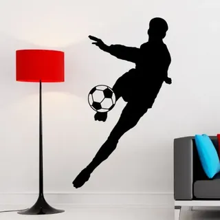 ambiance-live Wandtattoo Fußball/Soccer Player 1 – 115 x 45 cm. Weiß