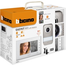 Bticino 310913 Easykit WLAN-Video-Gegensprechanlage für Ein-Familien, Plug-In 2 Drähte mit 1 externen Taste, Klingel, Kamera, 1 interner Monitor 7 Zoll in Farbe mit Freisprecheinrichtung, erweiterbar