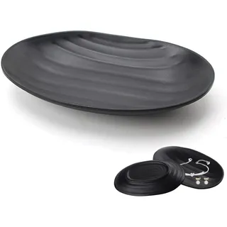 Schlüsselschale, Schwarze Schmucktablett Dekoschalen, Oval Schlüssel Schale für Flur, Deko Schale Tablett, Schlüssel Aufbewahrung Schlüssel Schale im Eingangsbereich