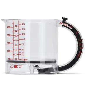 Dreamfarm Big UPCUP verstellbarer Messbecher 500 ml, BPA-freies Tritan | transparent, für Honig, Öl, Erdnussbutter, klebrige Zutaten, spülmaschinenfest, praktisch, langlebig, Red Dot Award