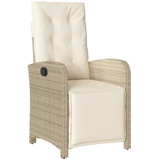 vidaXL Gartensessel mit Fußteil Verstellbar 61 x 61 x 93 cm beige