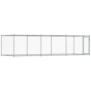 vidaXL Hundezwinger mit Tür Grau 6x2x1,5 m Verzinkter Stahl - Grau