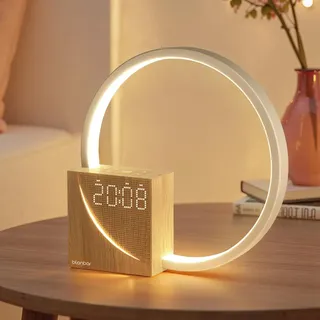 blonbar 10W Nachttischlampe mit Wake Up Licht, Lichtwecker, USB Ladeanschlüssen Touch Dimmbar,10 natürlichen Klängen für Erwachsene&Kinder, 3 Stufige Helligkeit für Schlafzimmer Wohnzimmer Büro