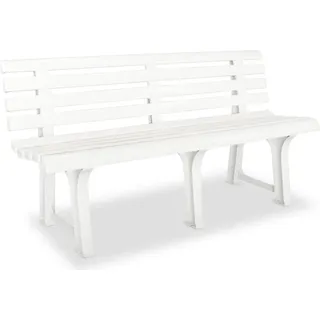 The Living Store Gartenbank 145,5 cm Kunststoff Weiß - Weiß