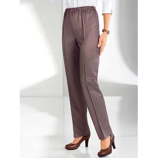 Jerseyhose CLASSIC BASICS, Damen, Gr. 265, Extrakurzgrößen, rot (bordeaux, kariert), 100% Polyester, gemustert, kariert, mehrfarbig, lang, Hosen Jerseyhose