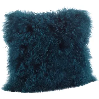 Saunders-Roe Lifestyle Mongolisches Fell gefüllt Kissen, blaugrün, 40,6 cm