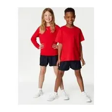 Unisex,Boys,Girls Goodmove Unisex Sports School Shorts (2-16 Yrs) - Navy, Navy - 15-16