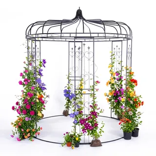 Relaxdays Rosenpavillon 232 x 271 x 232 cm Schwarz
