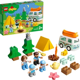 LEGO 10946 DUPLO Familienabenteuer mit Campingbus, Wohnmobil Spielzeugauto, Lernspielzeug ab 2 Jahre, Kinderspielzeug - Silber