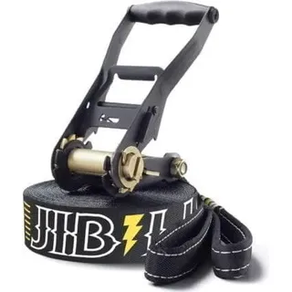 Gibbon Jibline Slackline-Set Schwarz mit Baumschoner - Schwarz