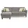 Cavadore Ecksofa Palera L-Form-Sofa im Landhausstil mit Federkern 244 x 89 x 163 Mikrofaser-Bezug Hellgrau
