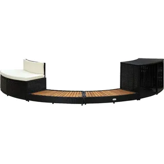 vidaXL Whirlpool-Umrandung Schwarz 1 m