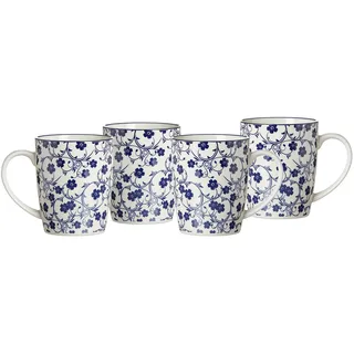 Ritzenhoff & Breker Royal Sakura Kaffeebecher 0,35 l Blau-Weiß 4 St.