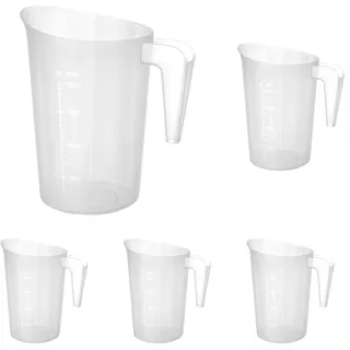 HENDI Messbecher, mit Skalierung, Stapelbar, Bruchsicher, 2,0L, ø160x(H)205mm, Polypropylen (Packung mit 5)