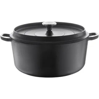 Berndes 034143 Eisenguss Bräter mit Gussdeckel Emaille, 2,7 L, 20 cm, rund, schwarz