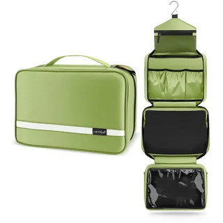 Carttiya Kulturbeutel zum Aufhängen, Kulturbeutel Herren Damen, Kosmetiktasche Groß Waschtasche Reise Waschbeutel Cosmetic Bag Makeup Tasche Kulturtaschen Toilettentasche mit Haken (Hellgrün)