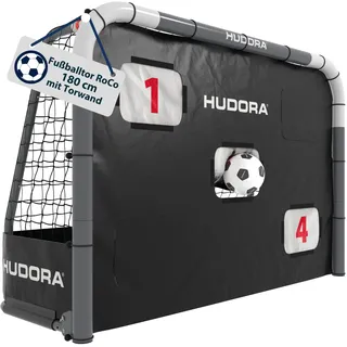 HUDORA Fußballtor RoCo 180 mit Torwand (2-in-1) – Flexibles Targetshot-System – wetterfest, klappbar & stabil – für Kinder & Erwachsene – inkl. Punktzähler & variablen Zielöffnungen