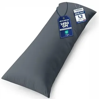 Utopia Bedding Nackenkissen, 40x145 cm Ganzkörperkissen, weiche Hohlfaserfüllung, langes Schwangerschaftskissen zur Unterstützung der Mutterschaft und für Seitenschläfer (Grau)