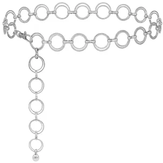 katmerio Damen Taillenkette Gürtel aus Metall, Verstellbare Legierung Kette Mode Body Link Kettengürtel für Jeanskleider